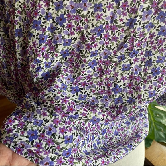 Favorite Daughter The Savannah Short Sleeve Floral Button Down Shirt in Purple - Picture 11 of 12